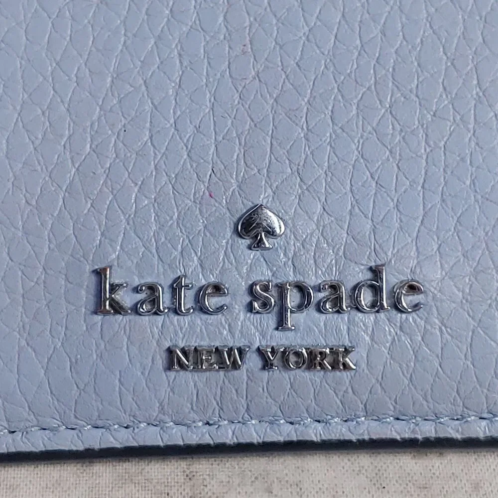 Kate Spade Leila Women's Card Wallet - Muted Light Blue Green - New York USED